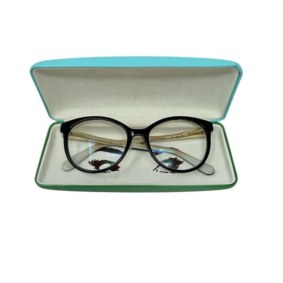 Kate Spade Eyeglasses Case Cream Black Eyeglasses Frames Caylen SOT 135 - Picture 2 of 16